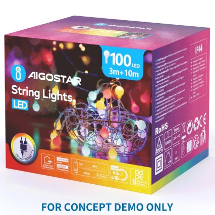 Aigostar - LED Udendørsdekoration 162xLED 42 cm IP44 sommerfugl/multifarvet