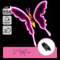 Aigostar - LED udendørsdekoration 558 LED 90 cm IP44 sommerfugl/lyserød