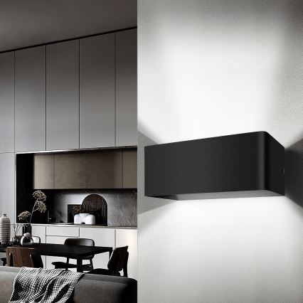 Aigostar - LED væglampe LED/12,5W/230V 20x10 cm sort