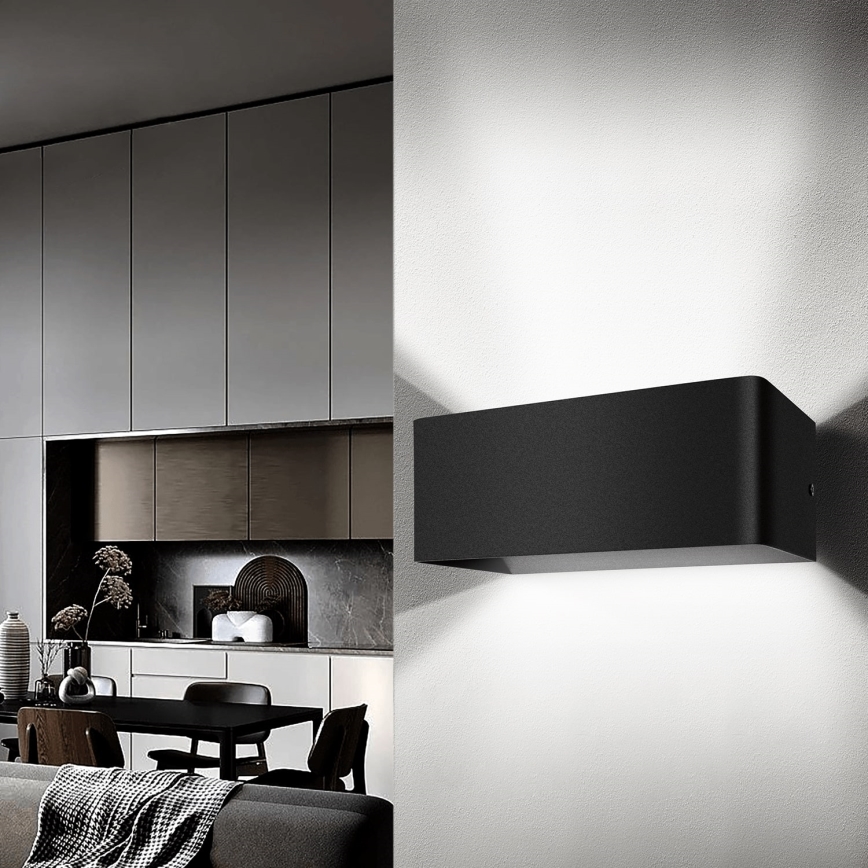 Aigostar - LED væglampe LED/12,5W/230V 20x10 cm sort