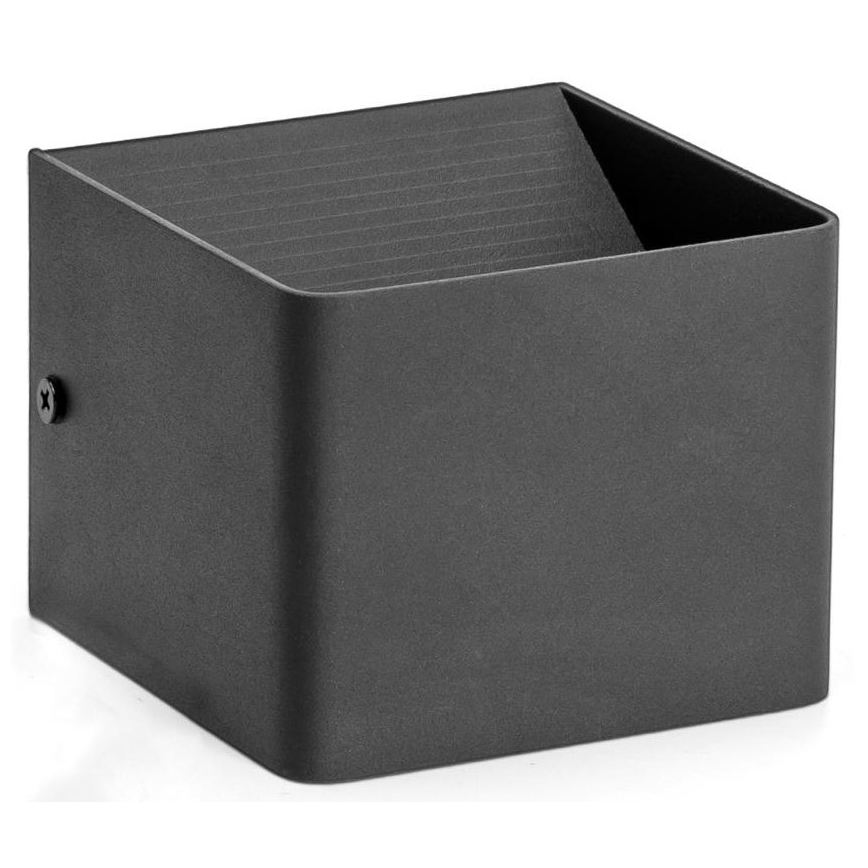Aigostar - LED væglampe LED/5,5W/230V 10x10 cm sort