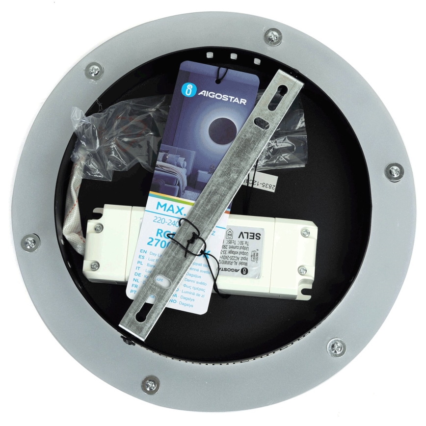 Aigostar - LED væglampe m. RGBW-farver dæmpbar MESH Smart LED/12W/230V + fjernbetjening sort