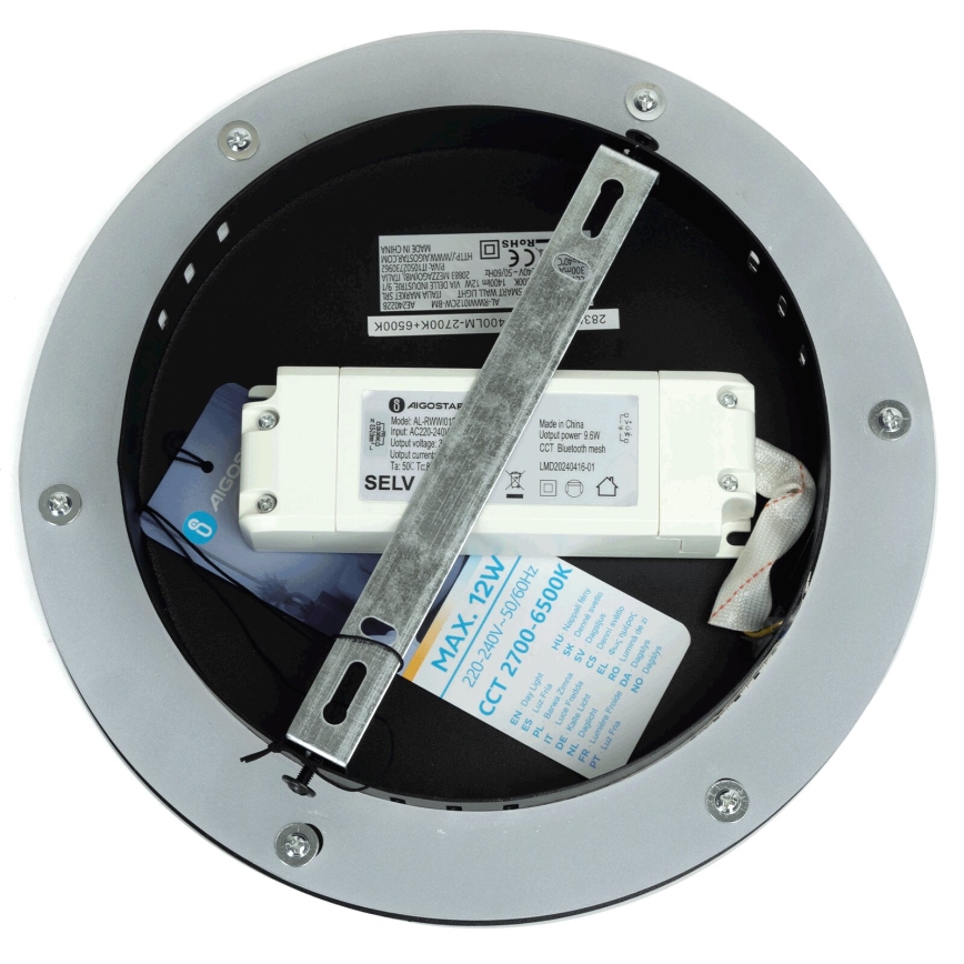Aigostar - LED vægspot dæmpbar MESH Smart LED/12W/230V 2700-6500K sort