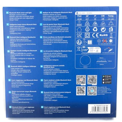 Aigostar - LED vægspot dæmpbar MESH Smart LED/12W/230V 2700-6500K sort
