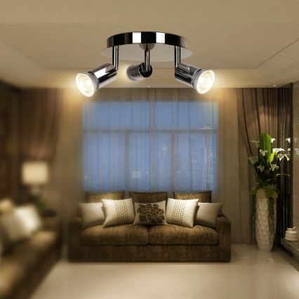 Aigostar - Loftspot 3xGU10/60W/230V blank krom