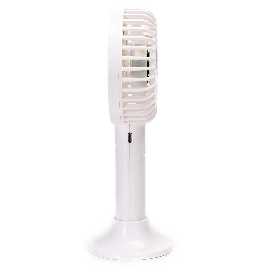 Aigostar - Lommeventilator genopladelig 3W/5V 1500mAh USB hvid