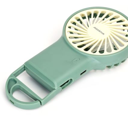Aigostar - Lommeventilator genopladelig 4W/5V 500mAh USB grøn