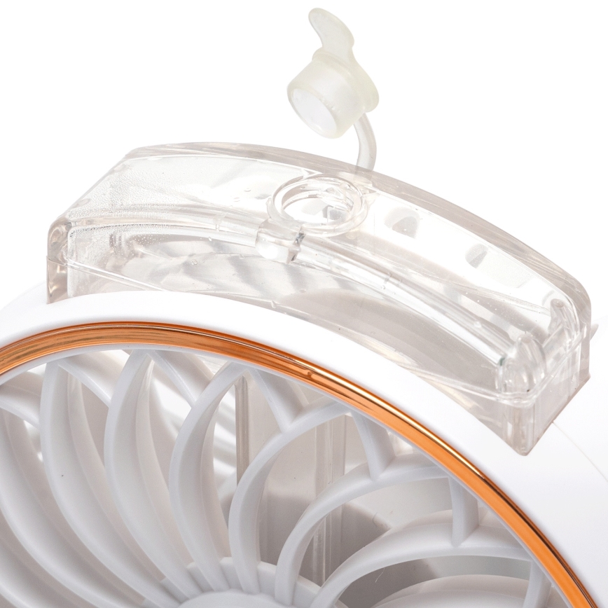 Aigostar - Lommeventilator genopladelig 5W/5V 2400mAh USB hvid