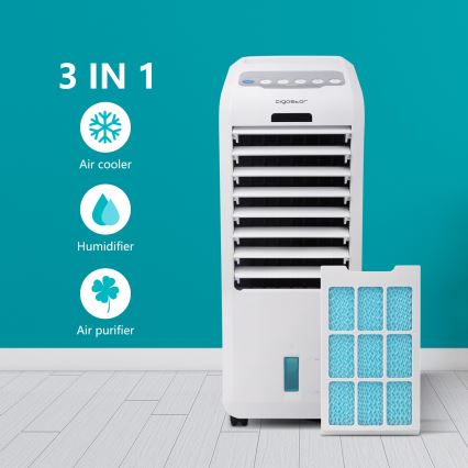 Aigostar - Luftkøler 55W/230V hvid + fjernbetjening