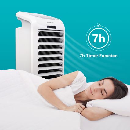 Aigostar - Luftkøler 55W/230V hvid + fjernbetjening