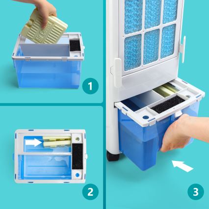 Aigostar - Luftkøler 55W/230V hvid + fjernbetjening