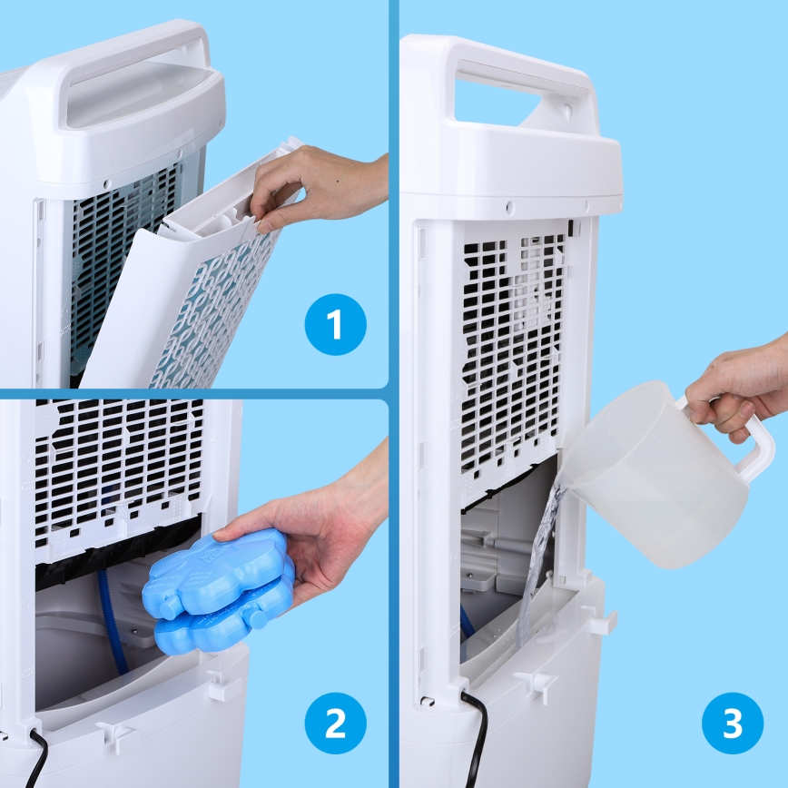 Aigostar - Luftkøler 60W/230V hvid + fjernbetjening