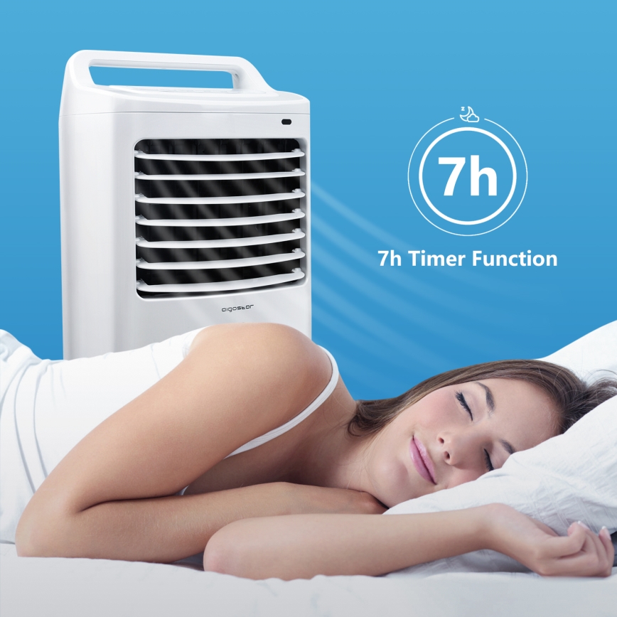 Aigostar - Luftkøler 60W/230V hvid + fjernbetjening