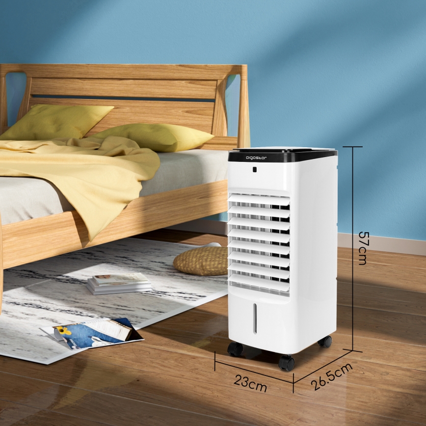 Aigostar - Luftkøler 60W/230V hvid/sort + fjernbetjening