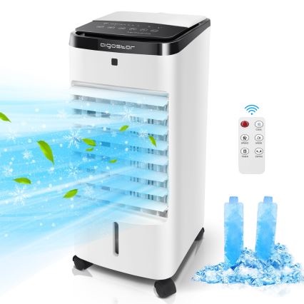 Aigostar - Luftkøler 60W/230V hvid/sort + fjernbetjening