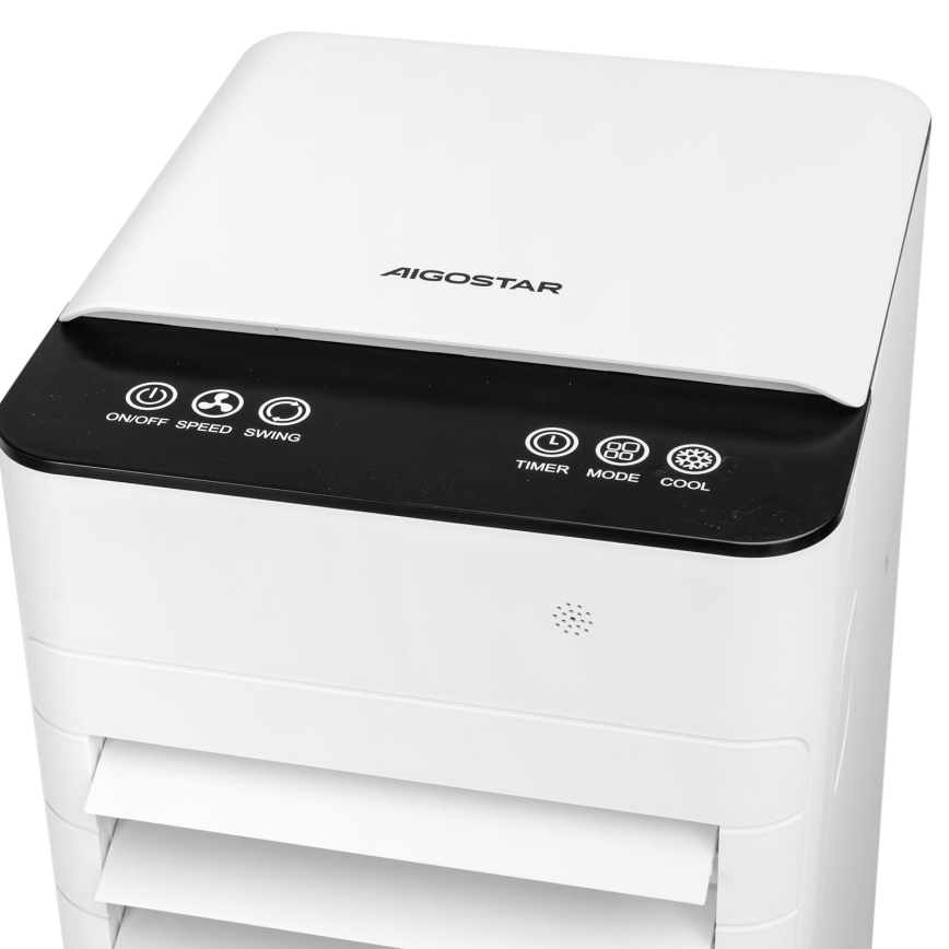 Aigostar - Luftkøler 80W/230V hvid + fjernbetjening