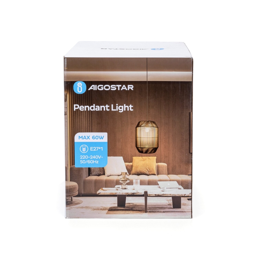 Aigostar - Pendel 1xE27/60W/230V sort
