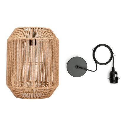 Aigostar - Pendel på kabel 1xE27/60W/230V beige Ø 23 cm