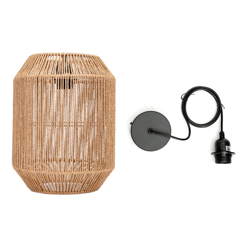 Aigostar - Pendel på kabel 1xE27/60W/230V beige Ø 23 cm