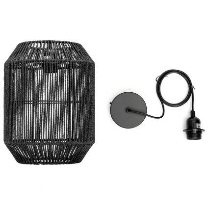 Aigostar - Pendel på ledning 1xE27/60W/230V sort Ø 23 cm