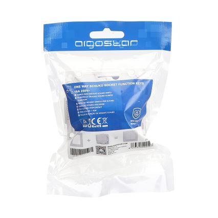 Aigostar - Rammefri vægstikkontakt SCHUKO 250V sort