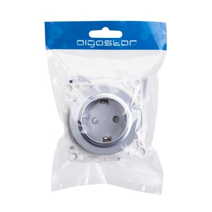 Aigostar - Rammeløs SCHUKO-stikkontakt 250 V/16 A, sølv