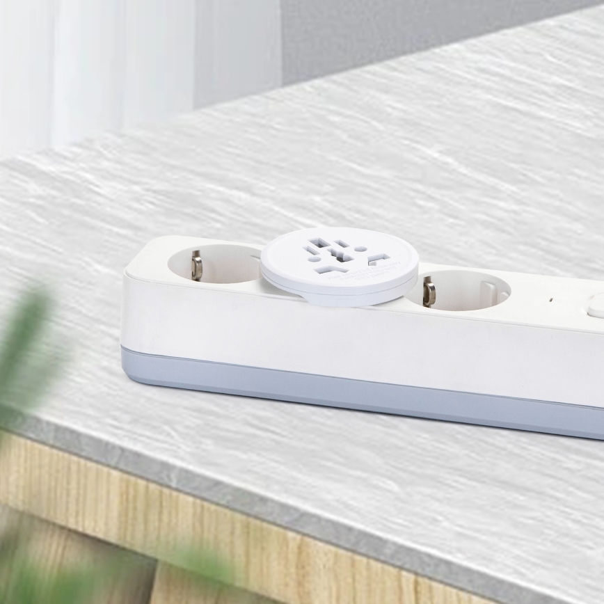 Aigostar - Rejseadapter til EU, hvid