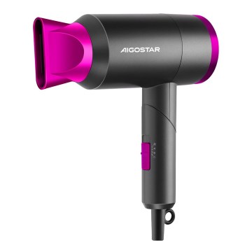 Aigostar - Rejsehårtørrer 1800W/230V lilla/sort