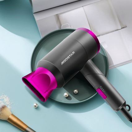 Aigostar - Rejsehårtørrer 1800W/230V lilla/sort