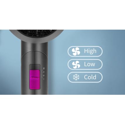 Aigostar - Rejsehårtørrer 1800W/230V lilla/sort