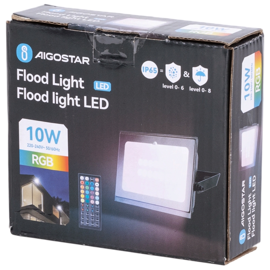 Aigostar - LED RGB Dæmpbar projektør LED/20W/230V IP65 + fjernbetjening