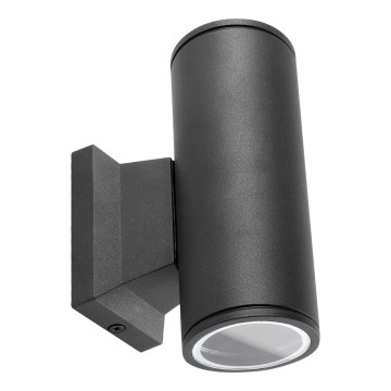 Aigostar - Rund udendørs væglampe 2xGU10/35W/230V, sort, IP65