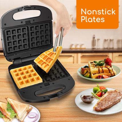 Aigostar - Sandwichmaskine 800W/230V sort