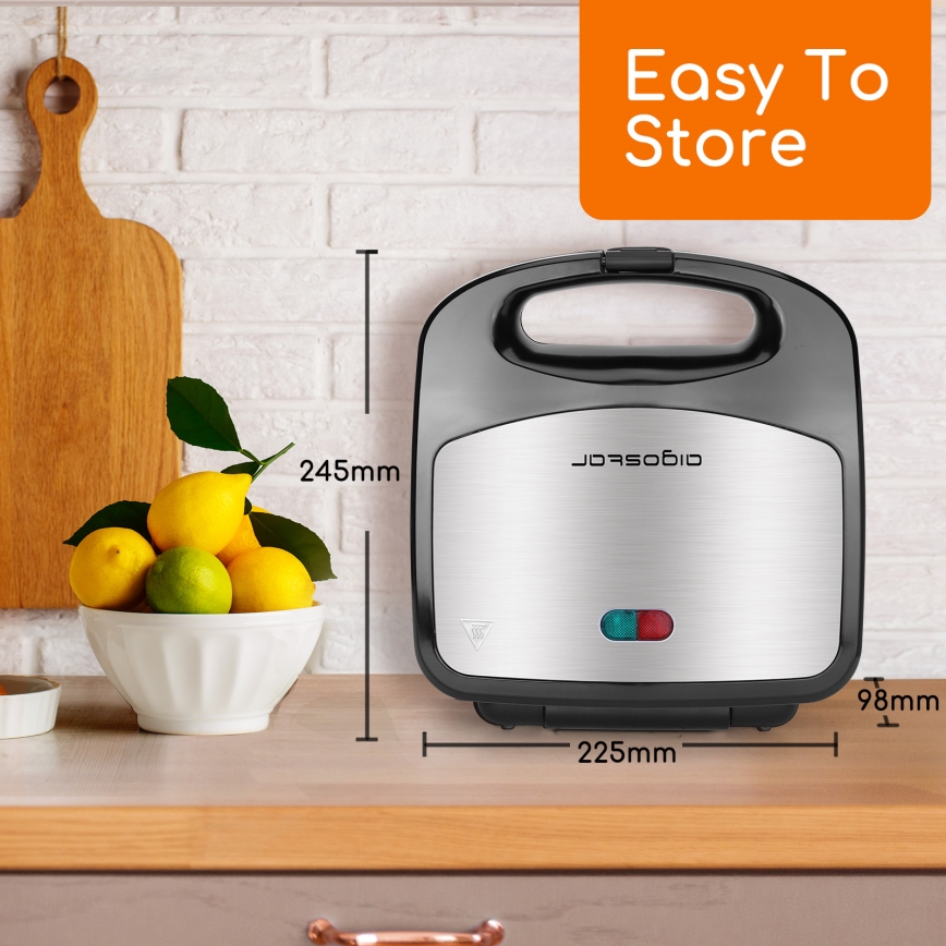 Aigostar - Sandwichmaskine 800W/230V sort