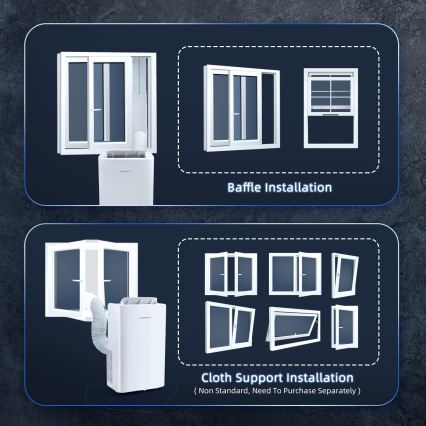 Aigostar - Smart bærbar klimaanlæg 1337W/230V 12000 BTU Wi-Fi hvid + fjernbetjening
