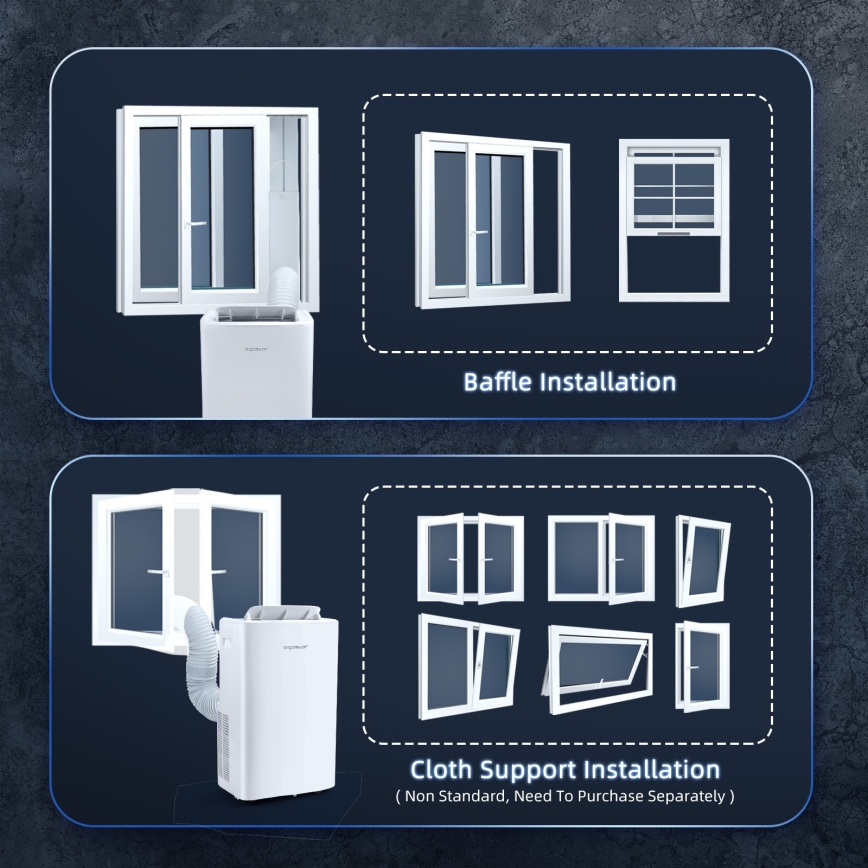 Aigostar - Smart bærbar klimaanlæg 1337W/230V 12000 BTU Wi-Fi hvid + fjernbetjening