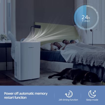 Aigostar - Smart bærbar klimaanlæg 1337W/230V 12000 BTU Wi-Fi hvid + fjernbetjening