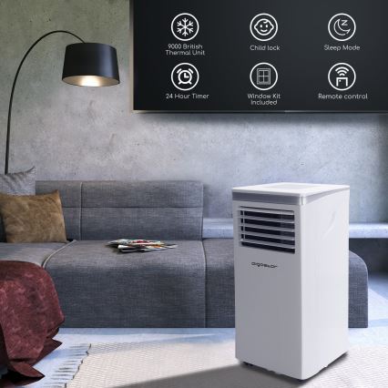 Aigostar - Smart bærbar klimaanlæg 3-i-1 1003W/230V 9000 BTU Wi‑Fi hvid + fjernbetjening