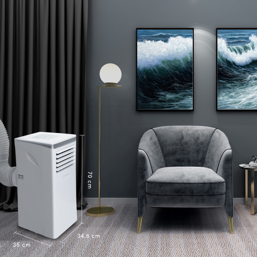 Aigostar - Smart bærbar klimaanlæg 3-i-1 1003W/230V 9000 BTU Wi‑Fi hvid + fjernbetjening