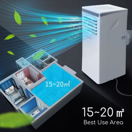 Aigostar - Smart bærbar klimaanlæg 3-i-1 1003W/230V 9000 BTU Wi‑Fi hvid + fjernbetjening