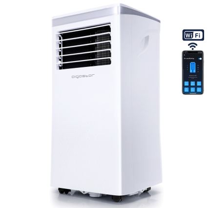 Aigostar - Smart bærbar klimaanlæg 3-i-1 1003W/230V 9000 BTU Wi‑Fi hvid + fjernbetjening