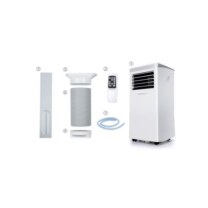 Aigostar - Smart bærbar klimaanlæg 3-i-1 1003W/230V 9000 BTU Wi‑Fi hvid + fjernbetjening