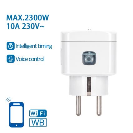 Aigostar - Smart stikkontakt E 2300W Wi-Fi Tuya
