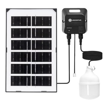 Aigostar - Solcelledrevet LED-lysekrone LED/35W/12V 3000 mAh 6500K IP65 pr. 10 cm + fjernbetjening