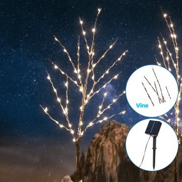 Aigostar - Soldrevet LED dekoration 140xLED/3 m IP65 varm hvid vinstok