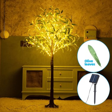 Aigostar - Soldrevet LED dekoration 150xLED/3,2 m IP65 varm hvid oliven