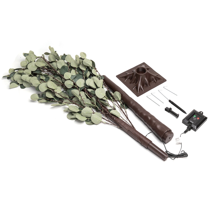Aigostar - Soldrevet LED dekoration 210xLED/3,5 m IP65 varm hvid eukalyptus