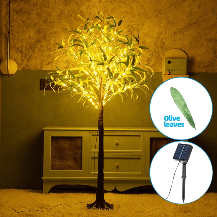 Aigostar - Soldrevet LED dekoration 30xLED/2,6 m IP65 varm hvid oliven