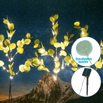 Aigostar - Soldrevet LED dekoration 60xLED/3,5 m IP65 varm hvid eukalyptus
