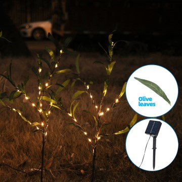 Aigostar - Soldrevet LED dekoration 60xLED/3,5 m IP65 varm hvid oliven